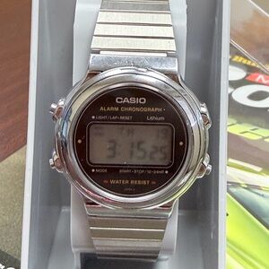 Casio 593A162 Silver Alarm Chronograph Watch